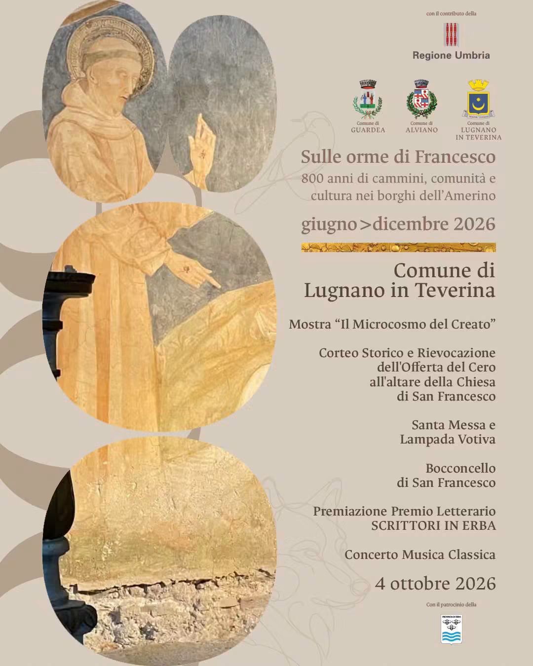 immagine notizia (ptn) Lugnano in Teverina, sabato e domenica le celebrazioni dell’Ottavo Centenario di San Francesco